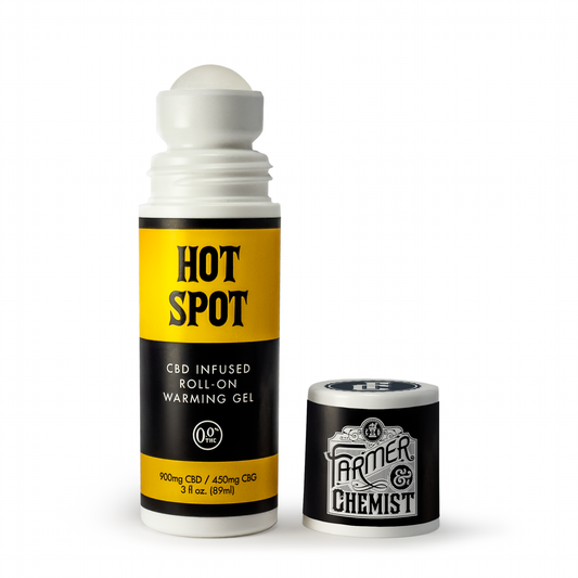 HOT SPOT - Gel chauffant roll-on 3 oz - 900mg de CBD, 450mg de CBG