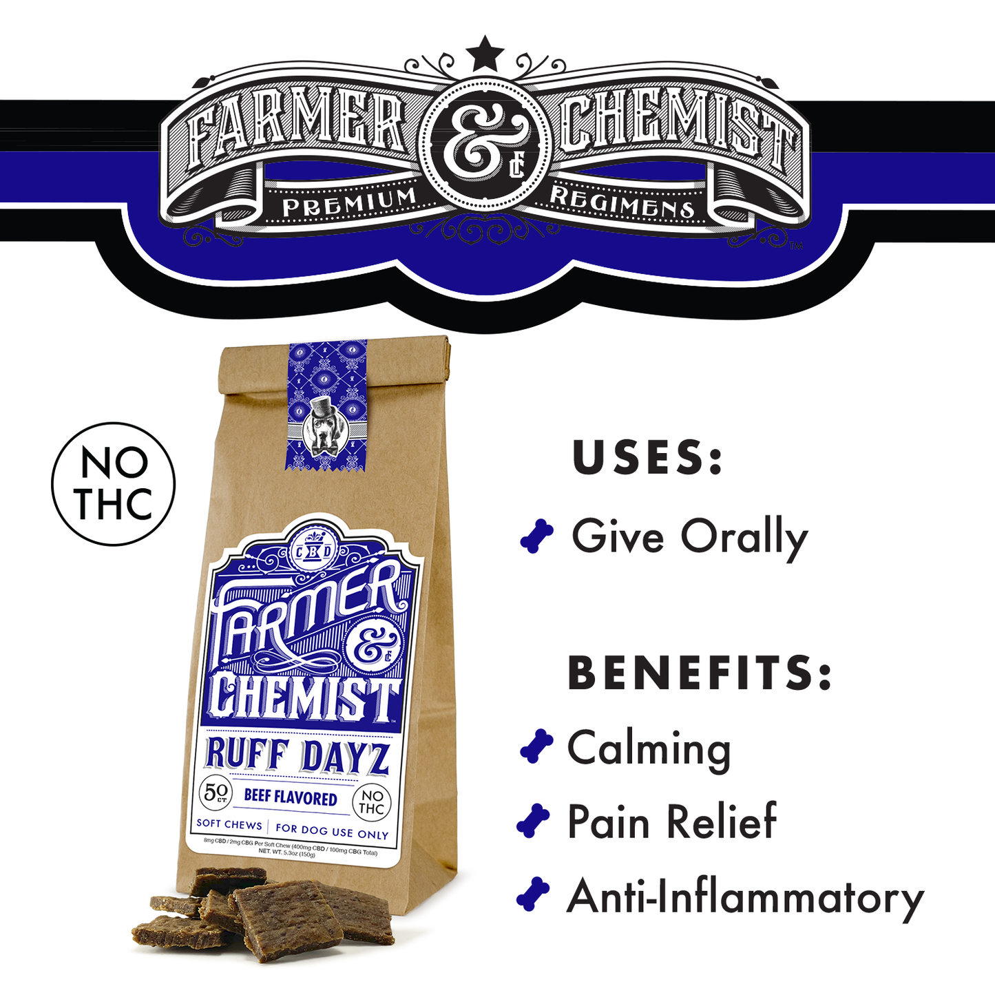 RUFF DAYZ - Masticables blandos para perros con sabor a ternera de 50 ct