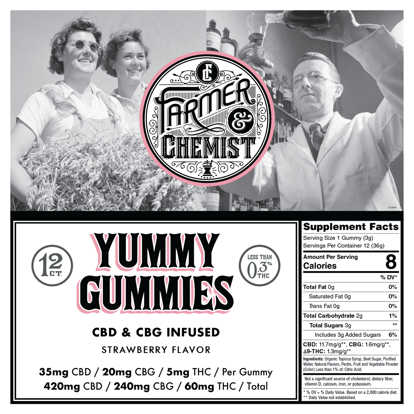 YUMMY GUMMIES - 12ct 35mg CBD / 20mg CBG / 5mg THC Gummies (Case pack of 4)