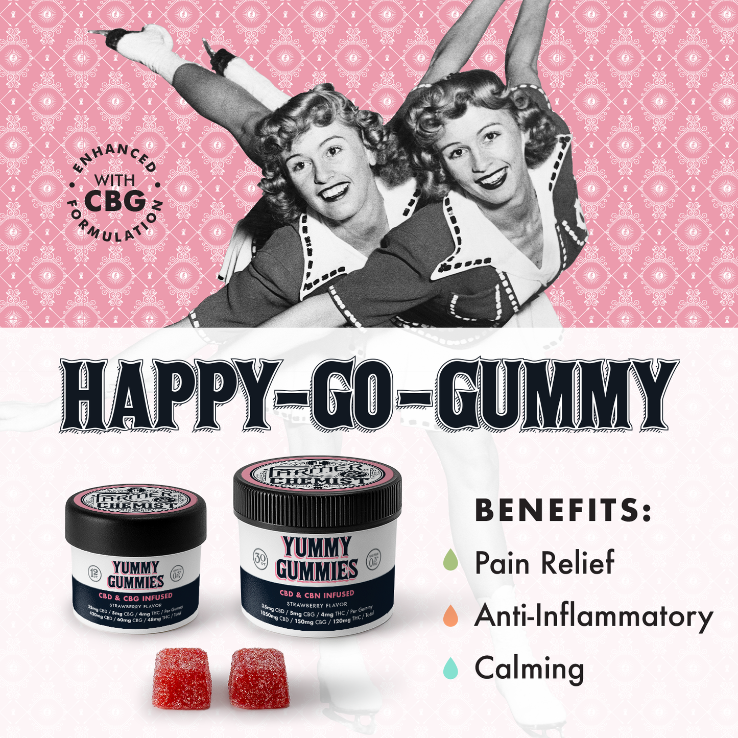 YUMMY GUMMIES - 12ct 35mg CBD / 20mg CBG / 5mg THC Gummies (Case pack of 4)