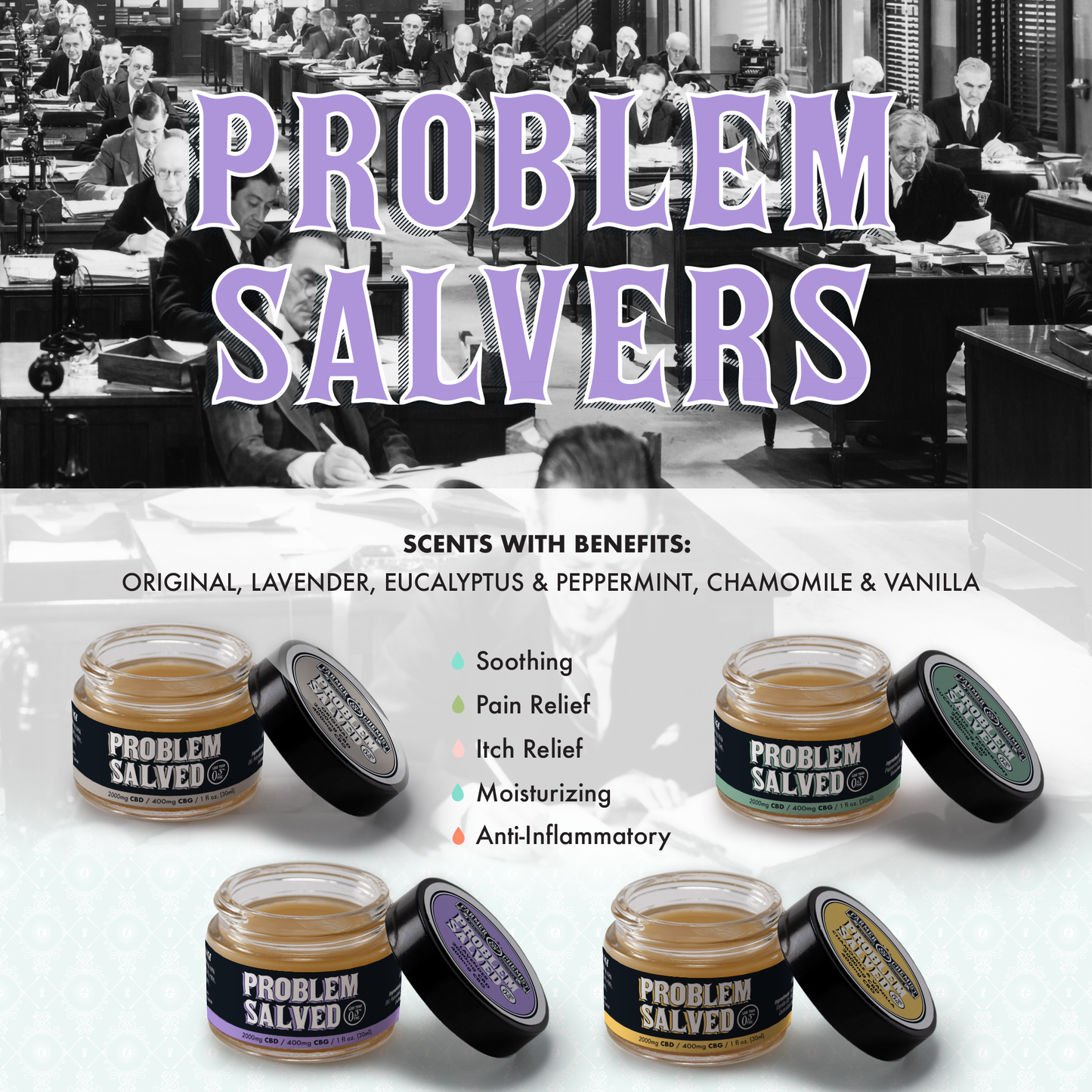 PROBLEM GESAGT – 1 Unze 2000 mg CBD/400 mg CBG mit Lavendel (4er-Packung)