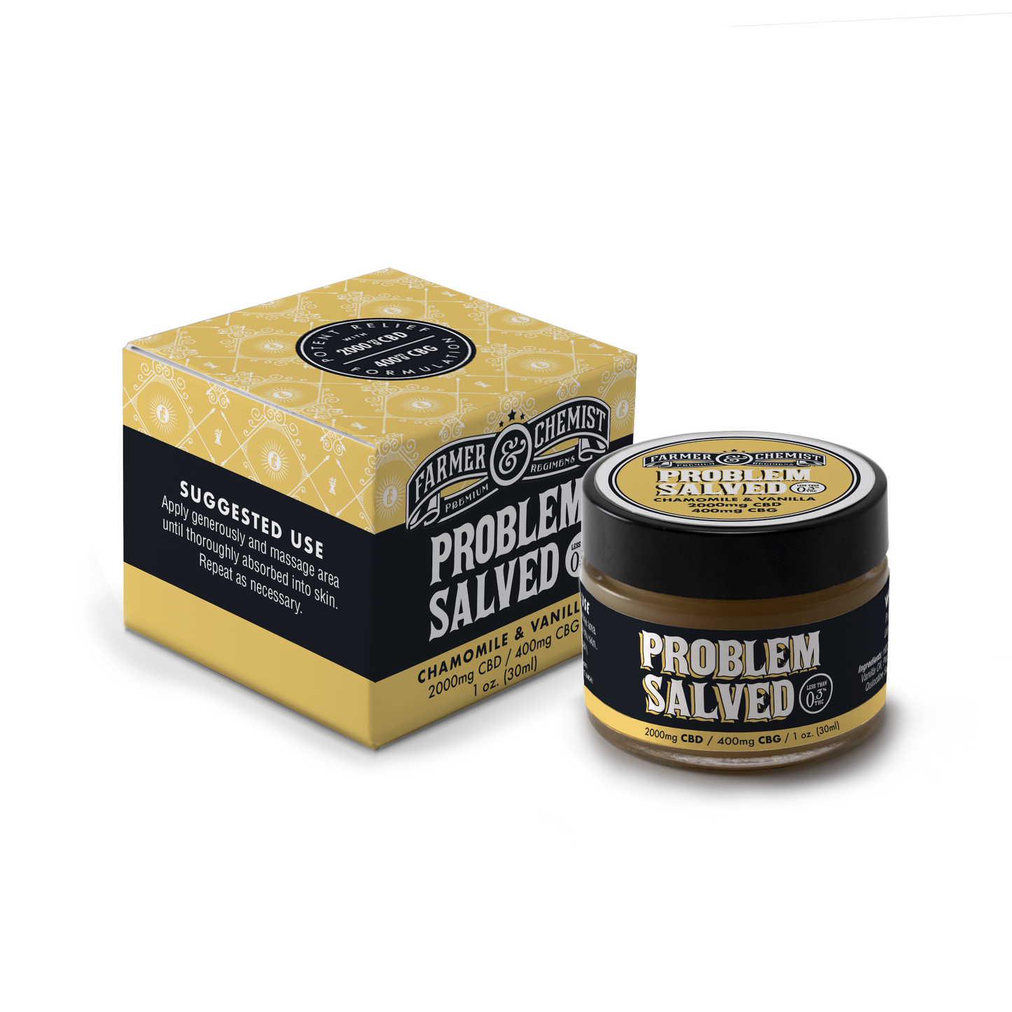 PROBLEM SALVED - 1oz. 2000mg CBD / 400mg CBG with Chamomile and Vanilla