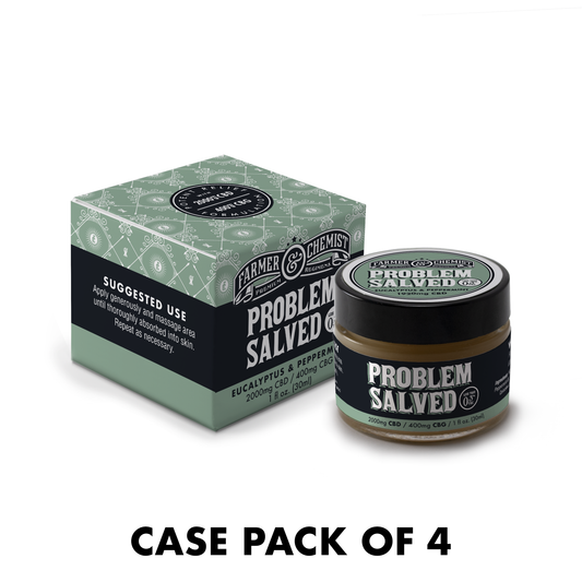 PROBLEM SALVED - 1oz. 2000mg CBD / 400mg CBG with Eucalyptus and Peppermint (Case pack of 4)