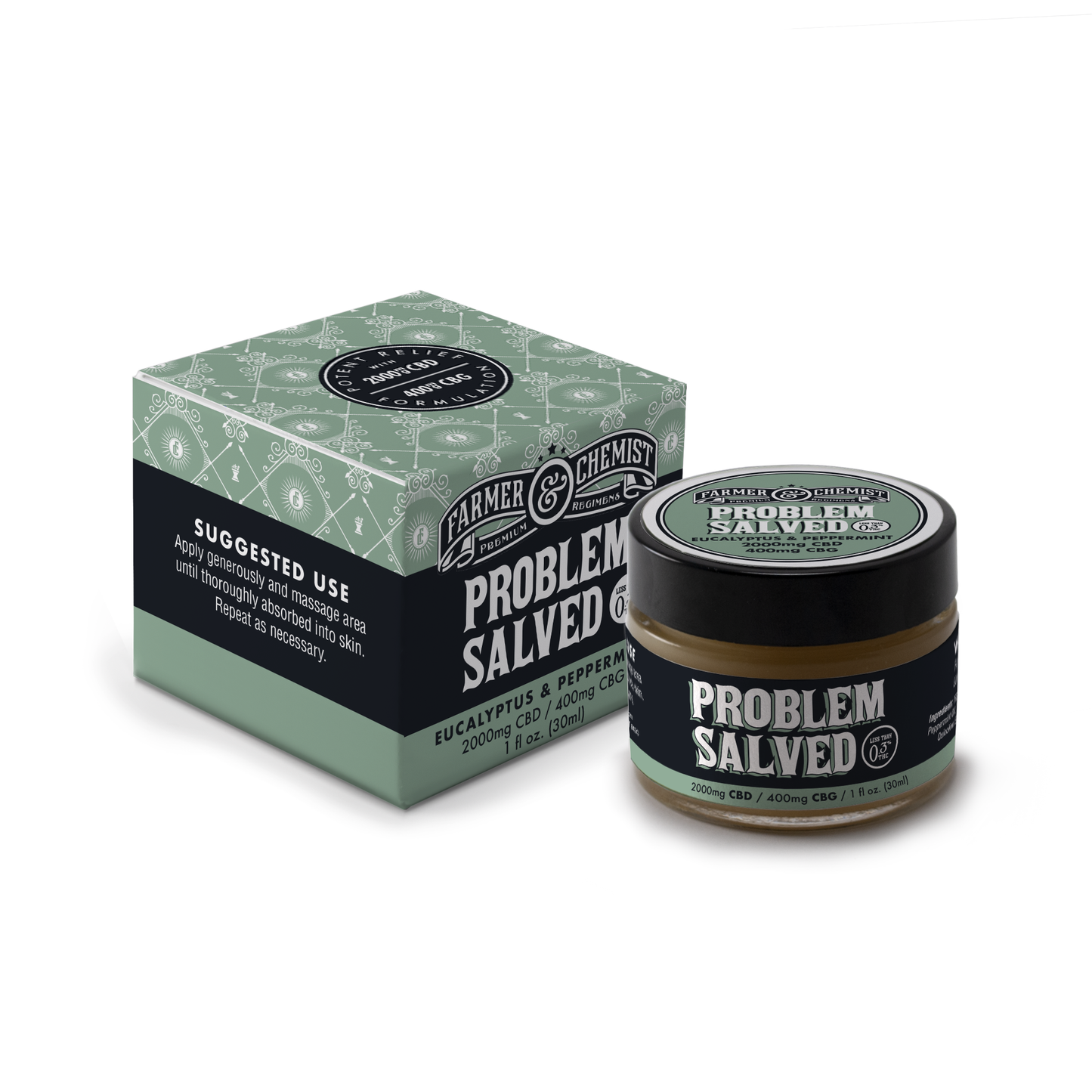 PROBLEM SALVED - 1oz. 2000mg CBD / 400mg CBG with Eucalyptus and Peppermint