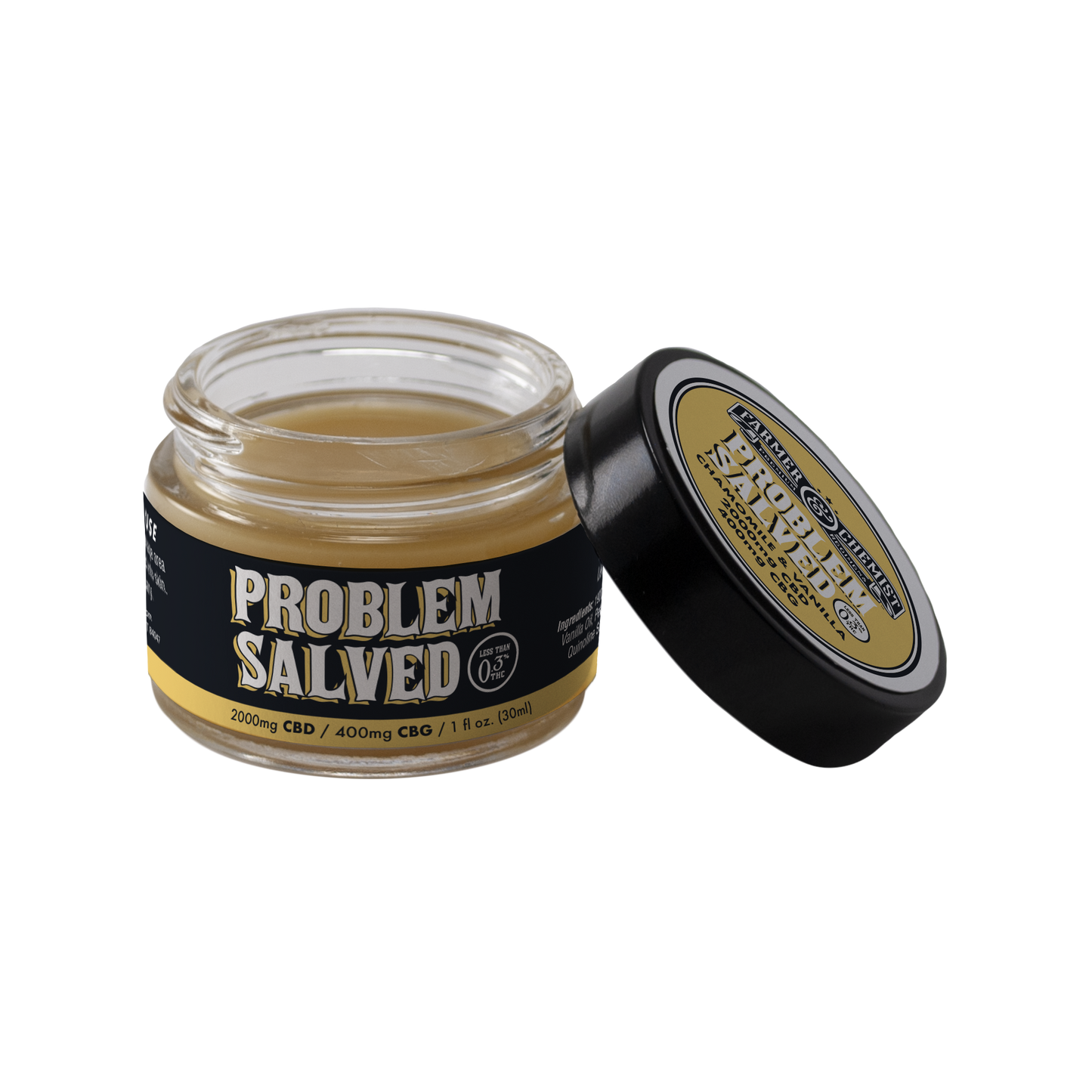PROBLEM GESAGT – 1 Unze. 2000 mg CBD/400 mg CBG mit Kamille und Vanille (4er-Packung)