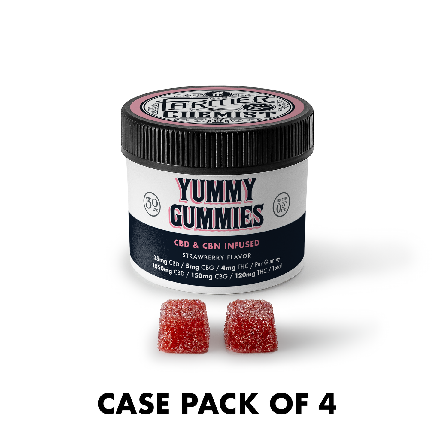 YUMMY GUMMIES - 30ct 35mg CBD / 20mg CBG / 5mg THC Gummies (Case pack of 4)
