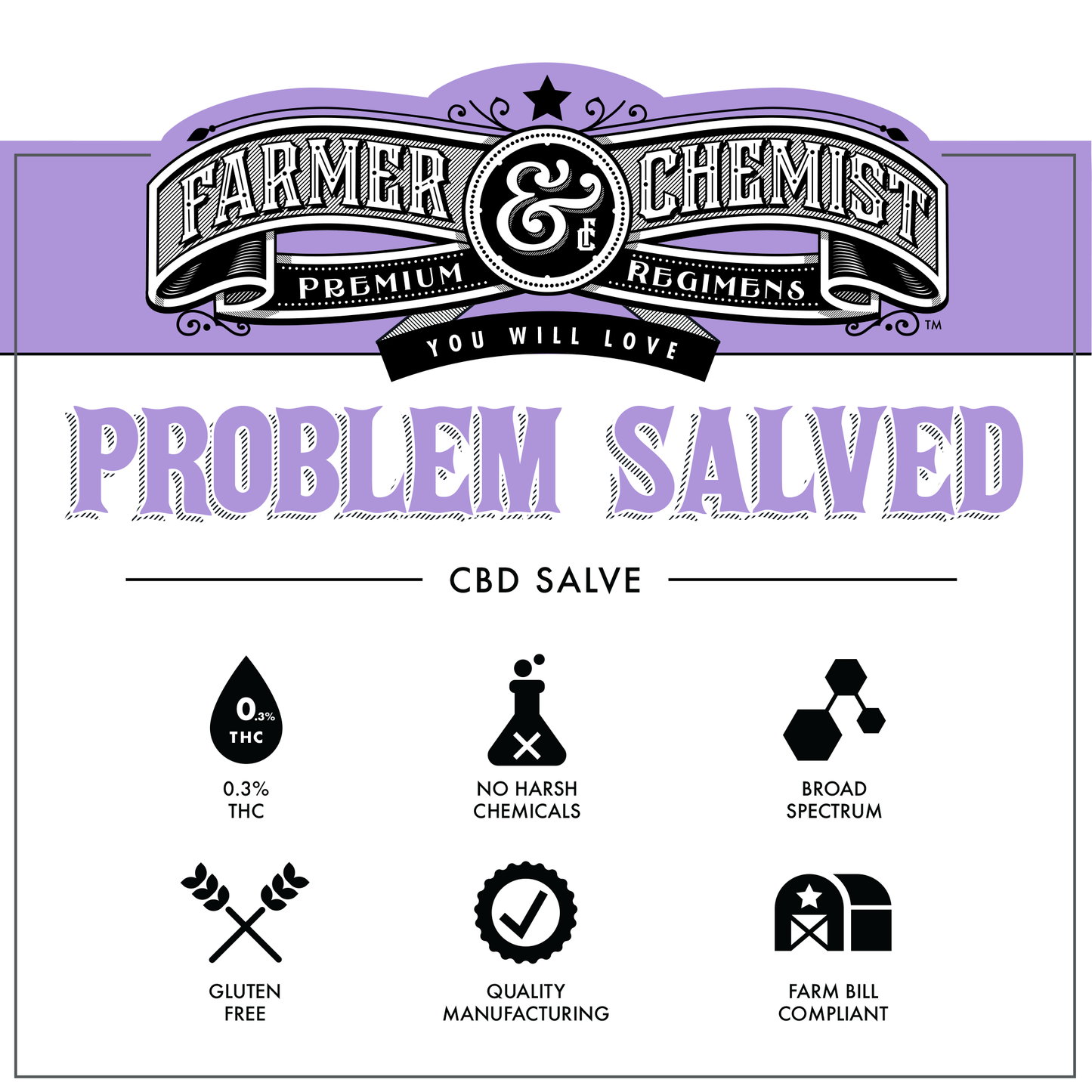 PROBLEM GESAGT – 1 Unze 2000 mg CBD/400 mg CBG mit Lavendel (4er-Packung)
