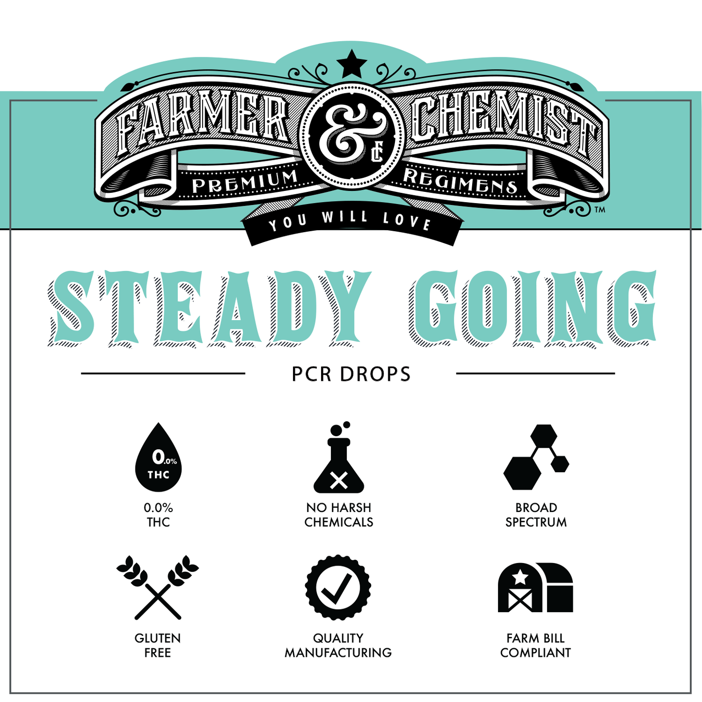 STEADY GOING – Natürliche 1500 mg CBD/300 mg CBG PCR-Tinktur (4er-Pack)