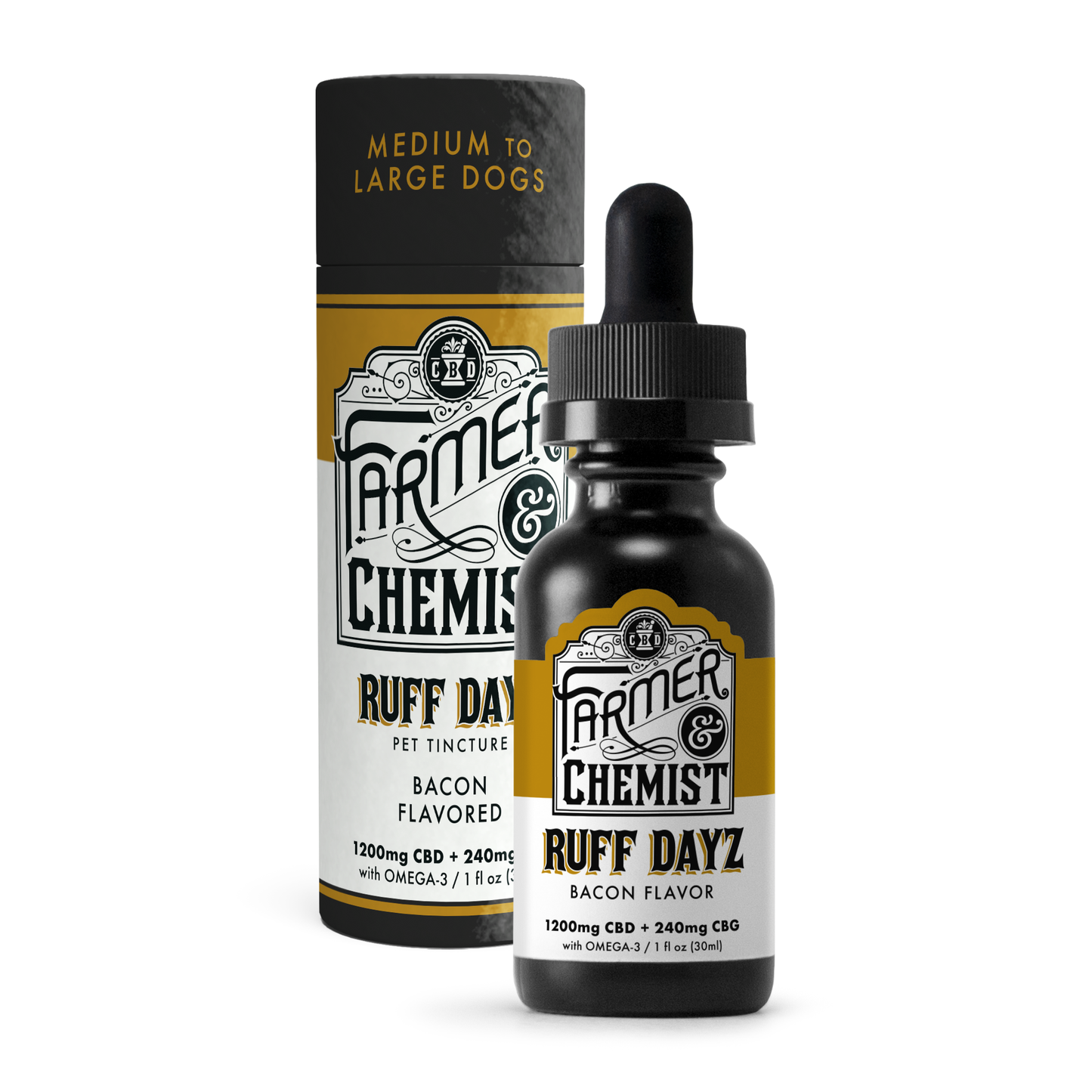 RUFF DAYZ - 1200mg CBD / 240mg CBG: Medium - Large Pet Tincture