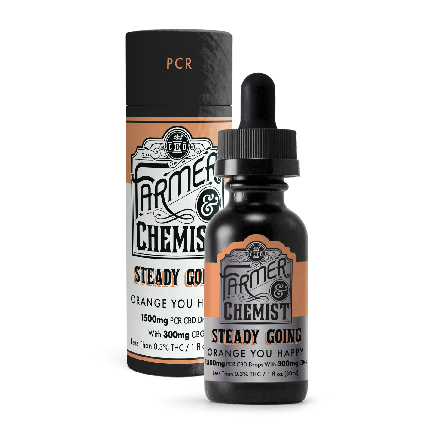 STEADY GOING - Naranja ¿Estás Feliz? 1500mg CBD / 300mg CBG / 30mg THC - Tinctura PCR - Dolor y Antiinflamatorio