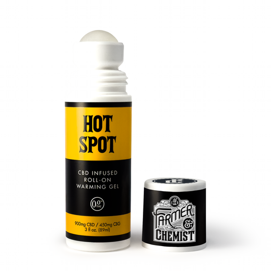 HOT SPOT - 3 oz Roll-on Warming Gel - 900mg CBD, 450mg CBG