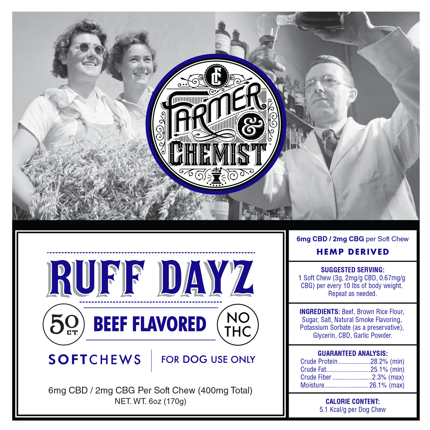 RUFF DAYZ - 50ct Beef Flavoured Dog Soft Chews (Lot de 4)