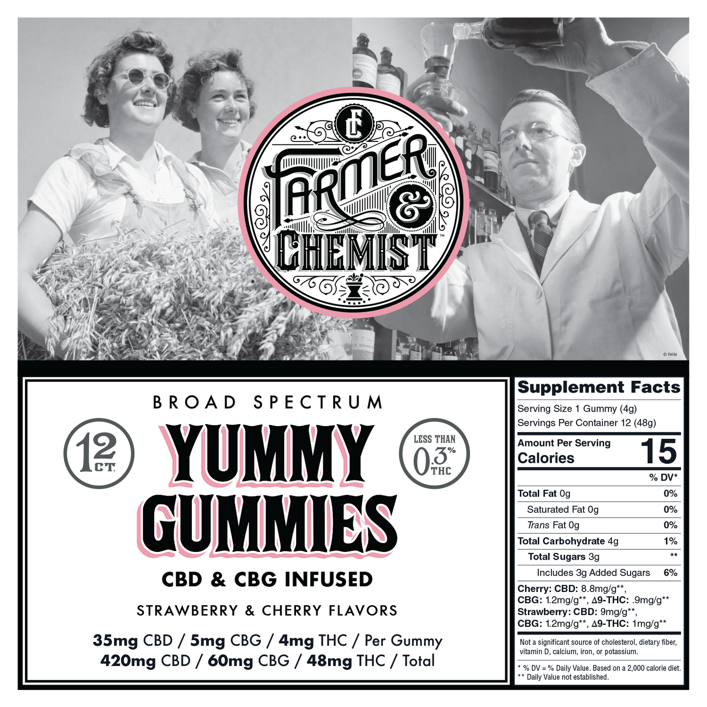 YUMMY GUMMIES - 12ct 35mg CBD / 5mg CBG Gummies (Case pack of 4)