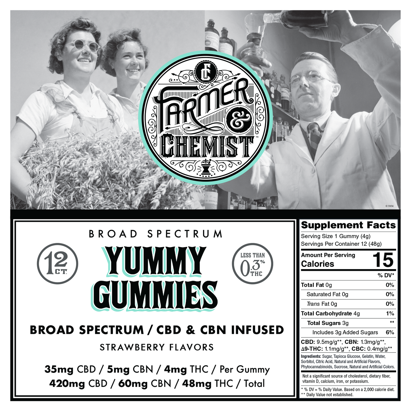 YUMMY GUMMIES - 12ct 35mg CBD / 5mg CBN / 4mg THC Gummies - Sleep & Anxiety