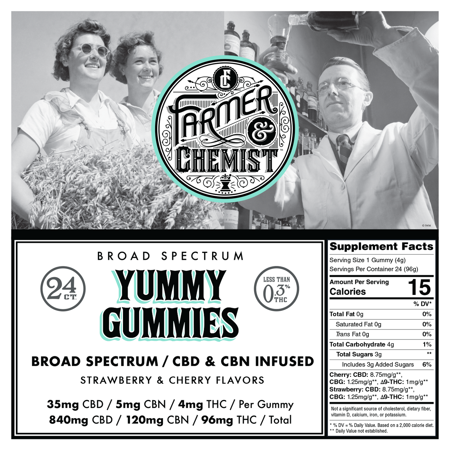 YUMMY GUMMIES - 24ct 35mg CBD/5mg CBN/4mg THC Fruchtgummis (Karton mit 4)