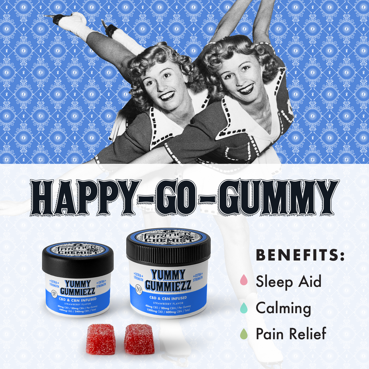 YUMMY GUMMIEZZ - 30 unidades: 40mg CBD / 20mg CBN / 5mg THC por gomita - Sueño y relajación
