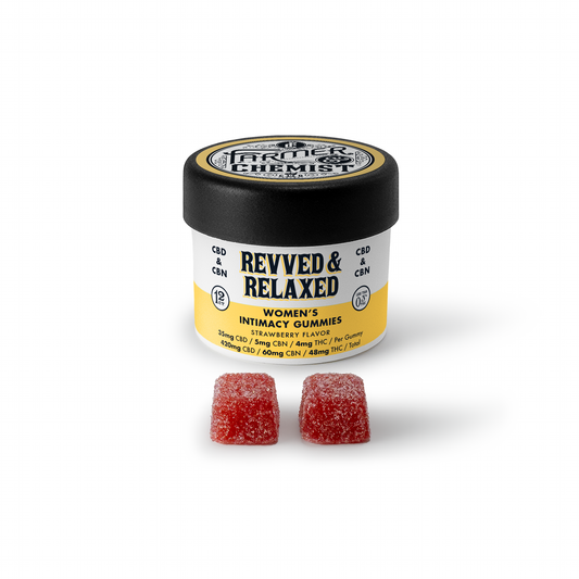 REVVED & RELAXED GUMMIES - 12 Stk. 35 mg CBD / 5 mg CBN / 4 mg THC pro Gummibärchen - Intim-Gummis für Frauen