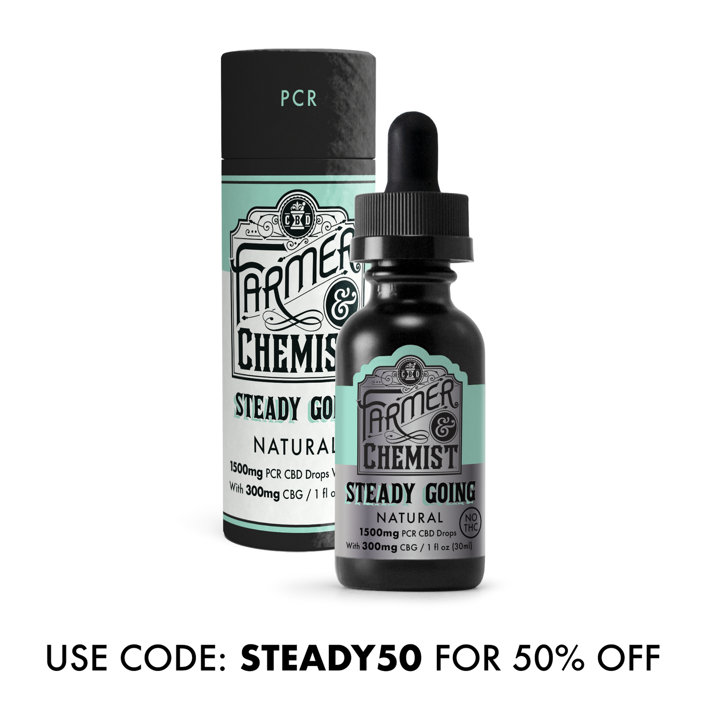 STEADY GOING - Natural 1500mg CBD / 300mg CBG - Pain & Anti-Inflammatory, Promotes Gut Health - Tincture - Use Code STEADY50 for 50% Off