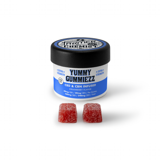 YUMMY GUMMIEZZ - 12 Count: 40mg CBD / 20mg CBN Per Gummy - Sleep & Relax