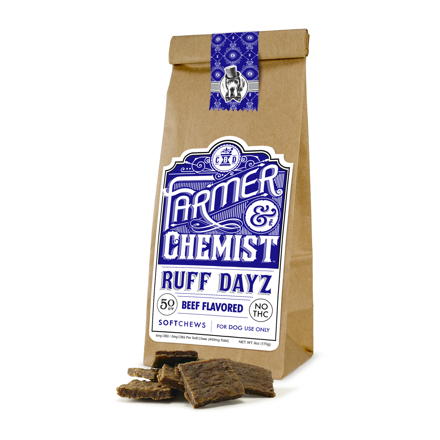 RUFF DAYZ - Masticables blandos para perros con sabor a ternera de 50 ct