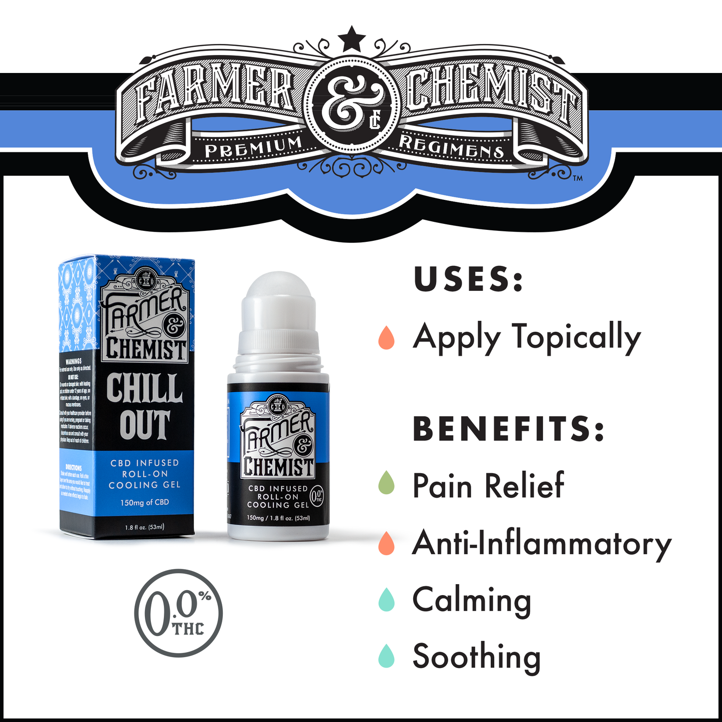 CHILL OUT - 150 mg Roll-on Cooling Gel (Karton mit 4)