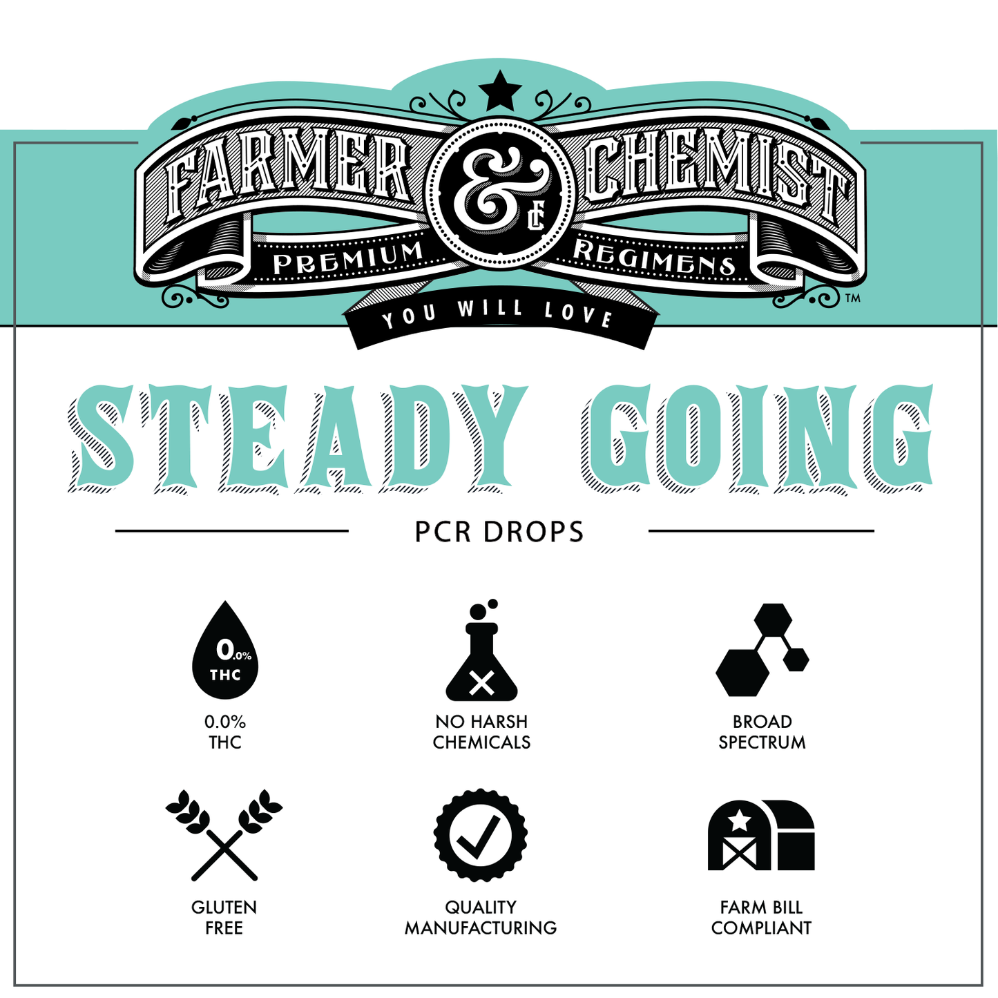 STEADY GOING - Natural 1500mg PCR Tincture (Case pack of 4)