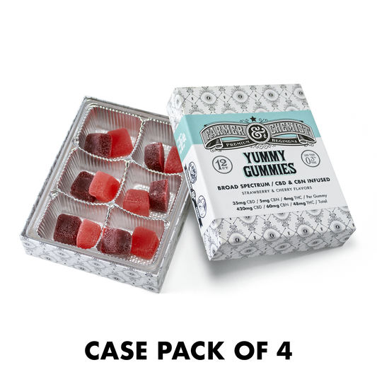 YUMMY GUMMIES - 12ct 35mg CBD/5mg CBN/4mg THC Gummies (Caja de 4)